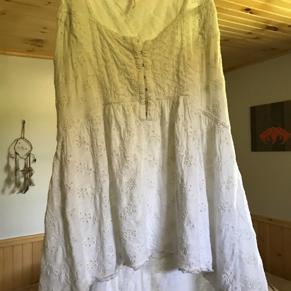 Flowy white eyelet tank top